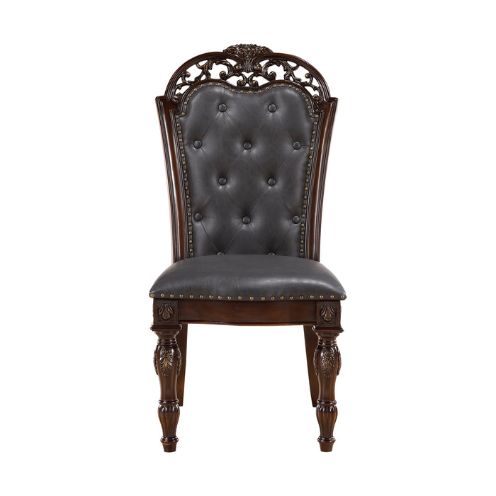 Adelina Side Chair in Cherry/Gold - 1468S