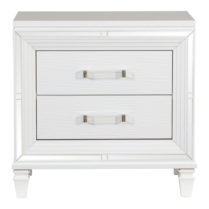 Tamsin Nightstand in White/Transparent - 1616W-4