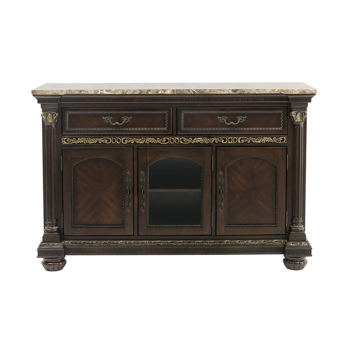 Russian Hill Server with Faux Marble Top in Cherry - 1808-40