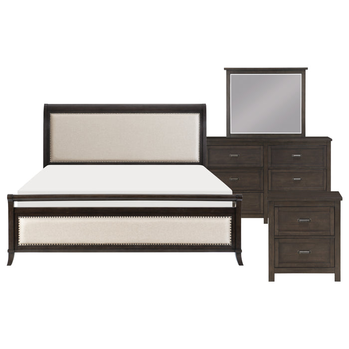 Hebron 4pc Set (QB+NS+DR+MR) in Beige/Cherry - 1923NB-1*4
