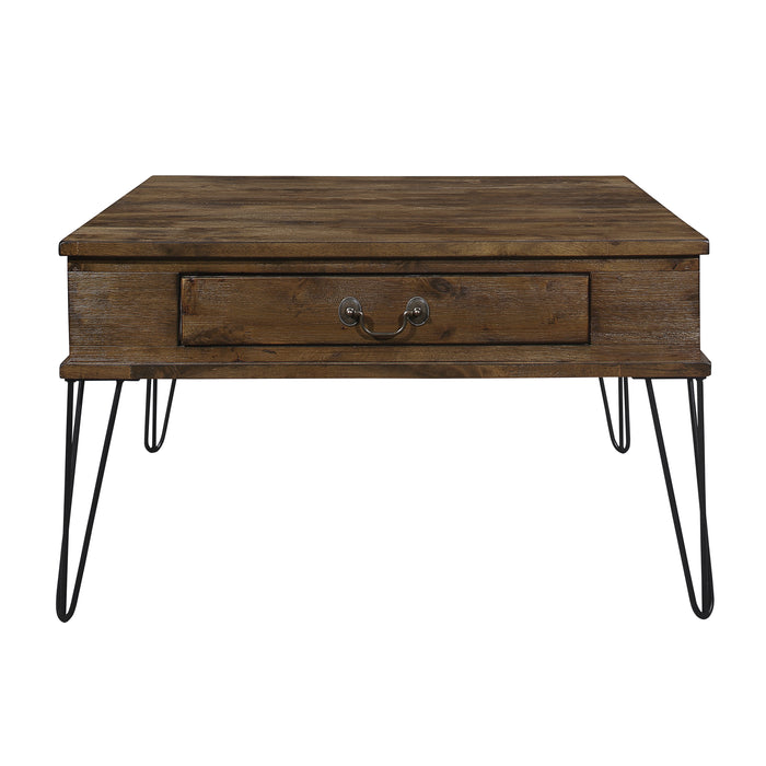 Shaffner Square Cocktail Table in Brown/Black/Oak - 3670M-01