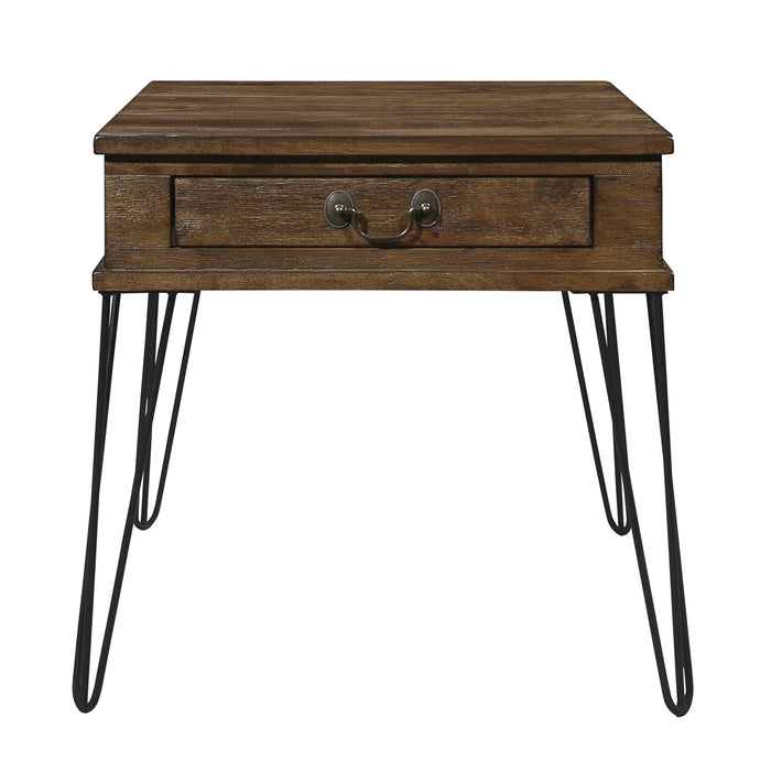 Shaffner End Table in Brown/Black/Oak - 3670M-04