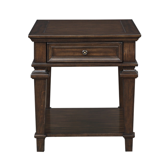 Tobias End Table in Espresso - 3681-04