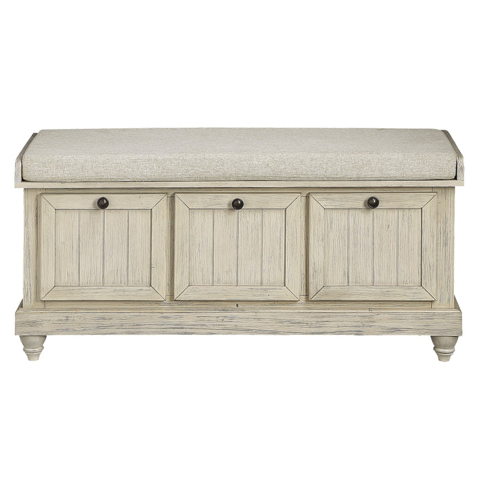Woodwell Lift Top Storage Bench in White - 4586W