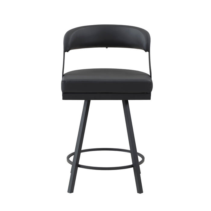 Crowley Swivel Counter Height Chair in Black - 5565-24BK