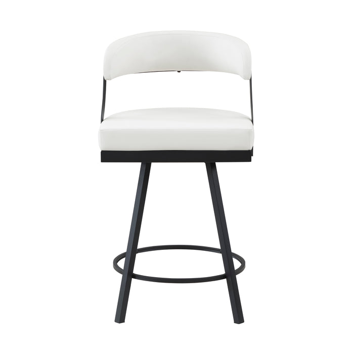 Crowley Swivel Counter Height Chair in Black/White - 5565-24WT