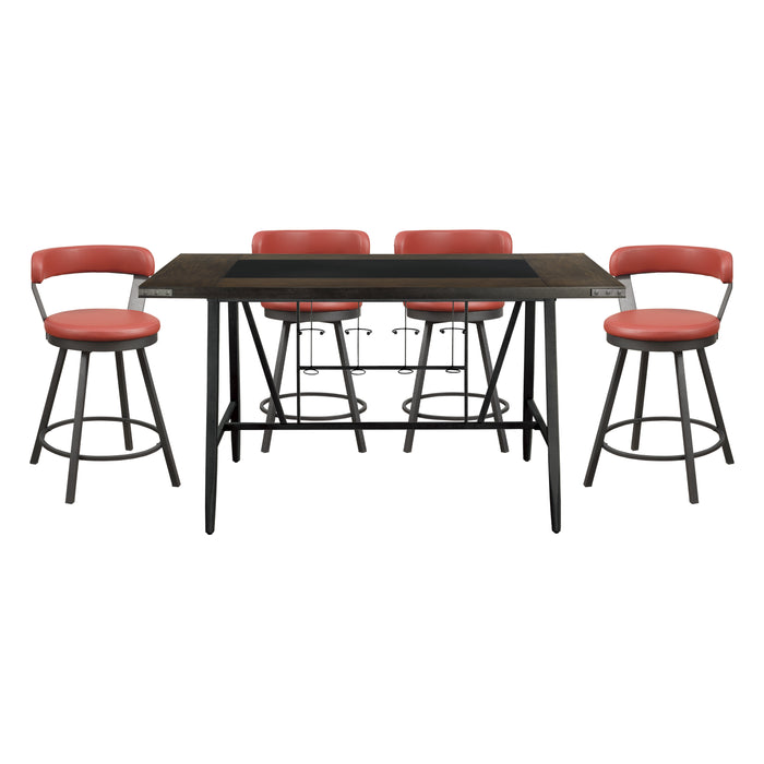 Appert 5pc Set (TB+4S) in Red/Gray/Brown - 5566-36*5RD