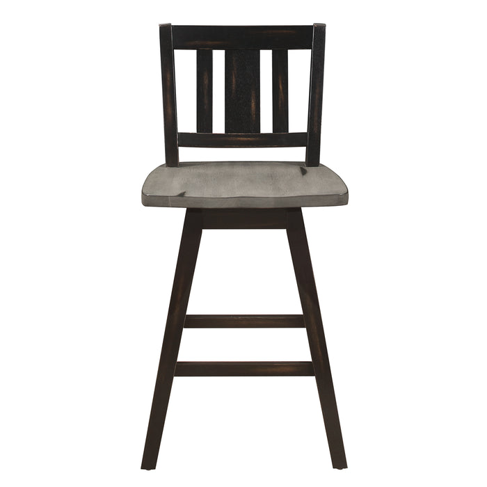 Amsonia Swivel Counter Height Chair in Black/Gray - 5602-24BKS2