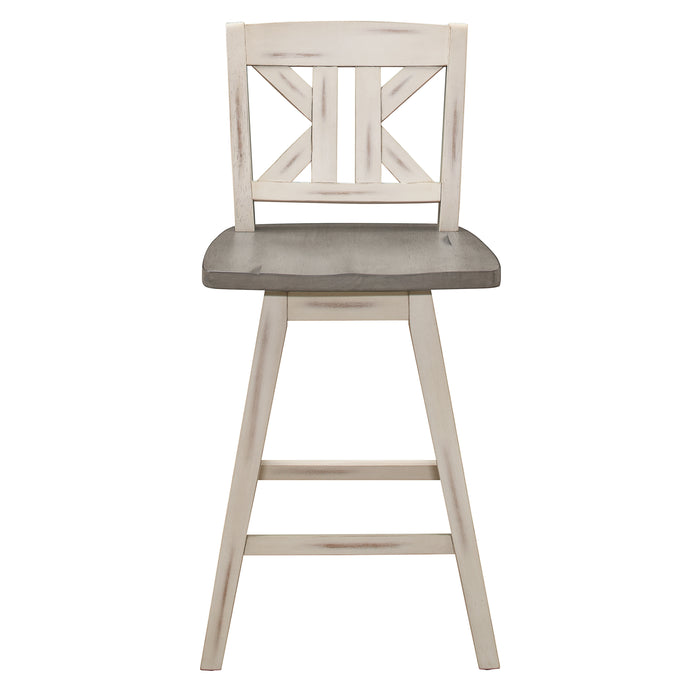 Amsonia Swivel Counter Height Chair in White/Gray - 5602-24WTS1