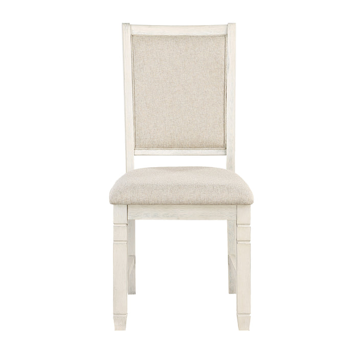 Asher Side Chair in White/Beige - 5800WHS