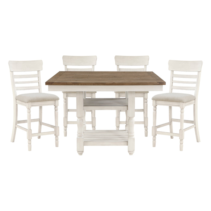 Alburgh 5pc Set (TB+4S) in Brown/Gray/White - 5906WH-36*5