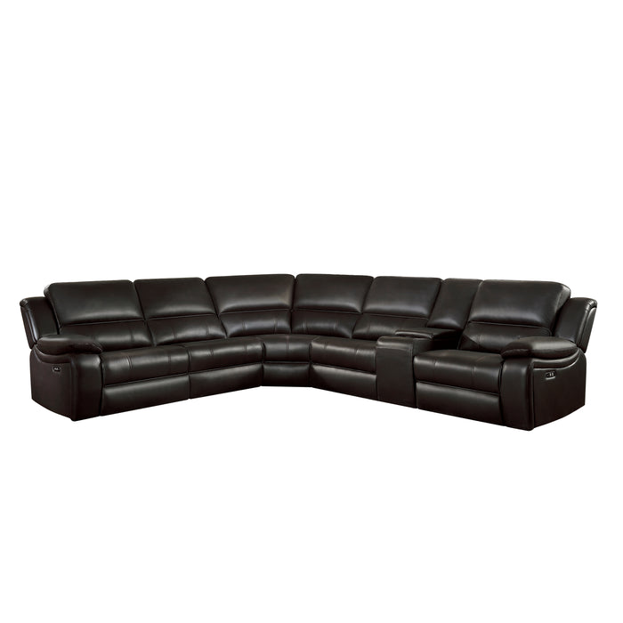 Falun 6-Piece Modular Power Reclining Sectional in Brown - 8260DB*6PW