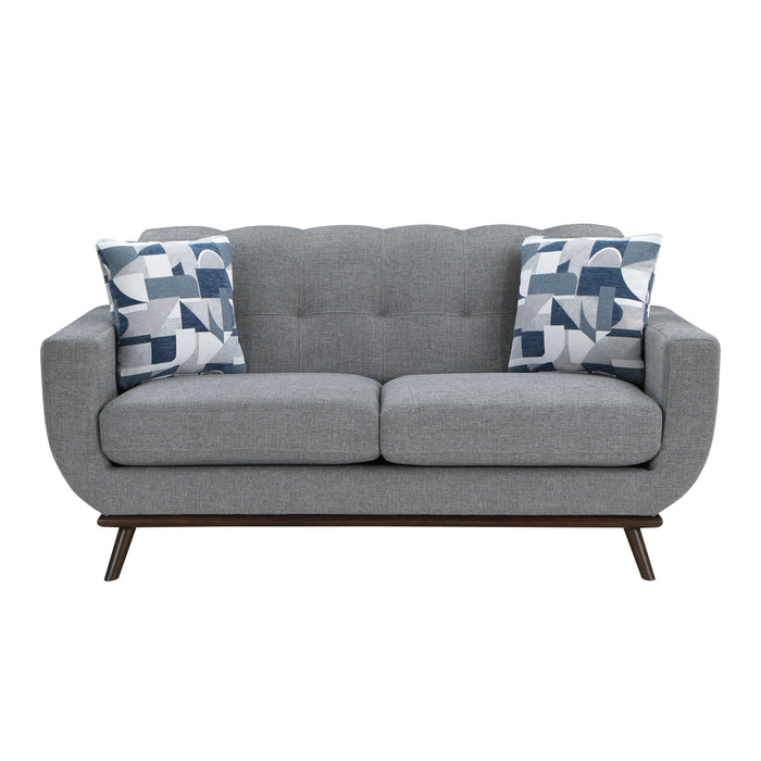 Everton Loveseat in Gray/Walnut - 8341GY-2RV