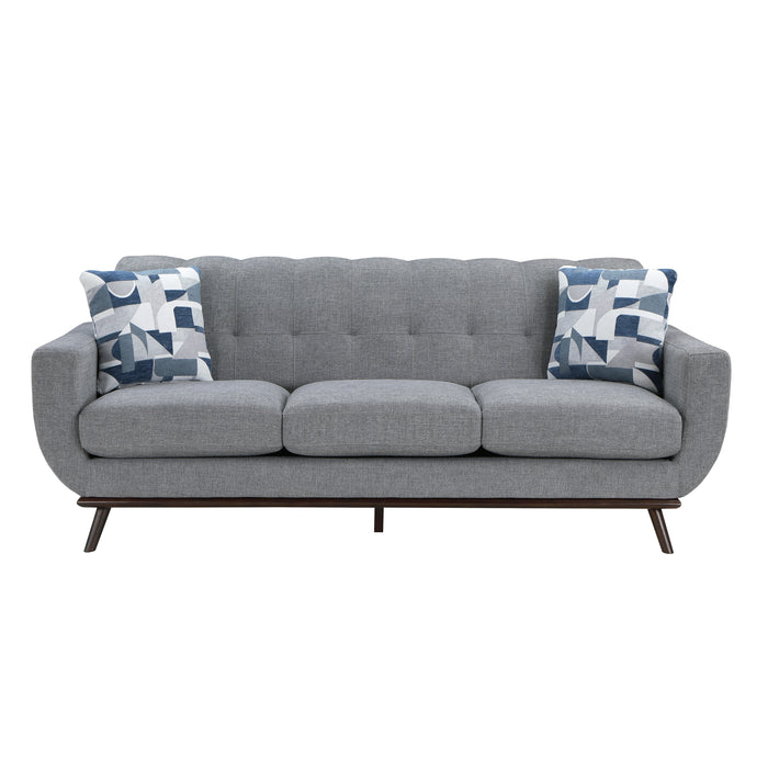 Everton Sofa in Gray/Walnut - 8341GY-3RV