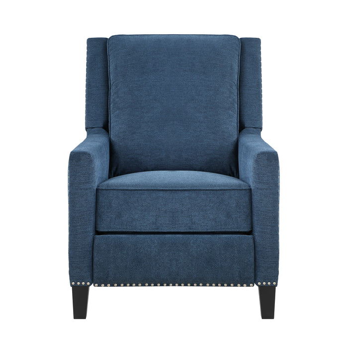Banks Push Back Reclining Chair in Blue - 8505BU-1