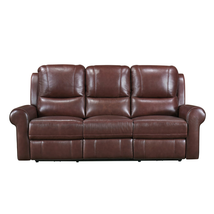 Mccall Power Double Reclining Sofa with Power Headrests and Charging Ports in Brown - 8546BR-3PWH