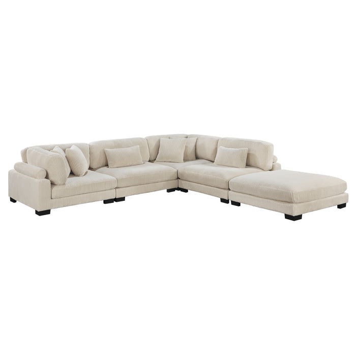 Traverse 5-Piece Modular Sectional with Ottoman in Beige - 8555BE*5OT
