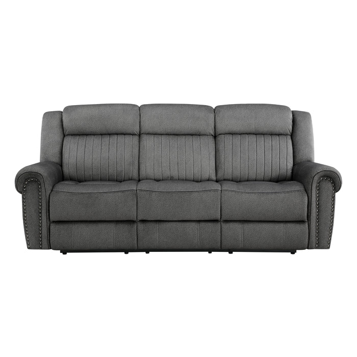 Brennen Power Double Reclining Sofa in Gray - 9204CC-3PW