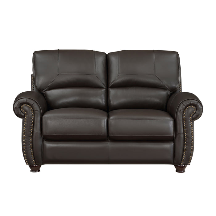 Foxborough Loveseat in Brown - 9269DB-2