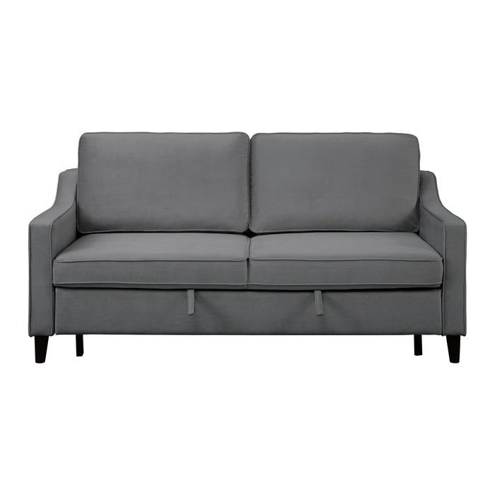 Adelia Convertible Studio Sofa with Pull-out Bed in Gray - 9428DG-3CL