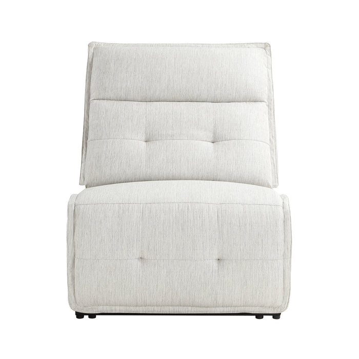 Salida (4/6)Power Reclining Armless Chair with Power Headrest in White - 9444HMP-ARPWH