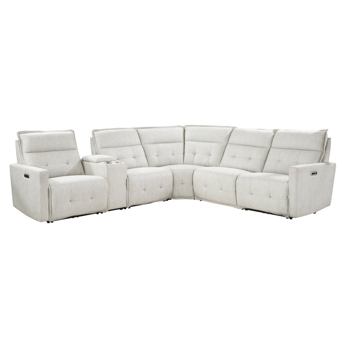 Salida 6-Piece Modular Power Reclining Sectional with Power Headrests in White - 9444HMP*6SCPWH