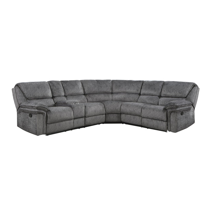 Muirfield 3-Piece Reclining Sectional with Left Console in Gray - 9913*32LCN2R