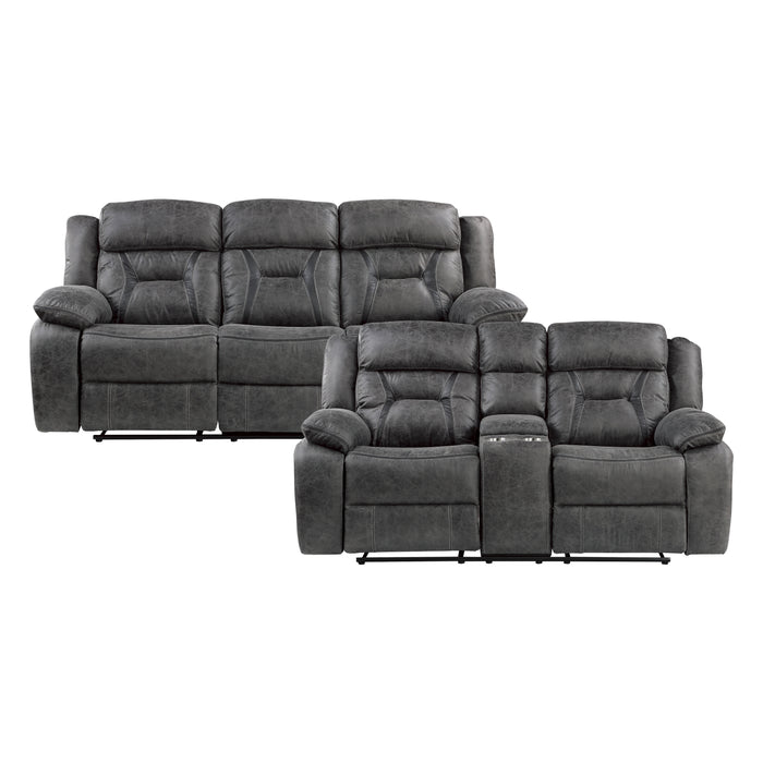 Madrona Hill 2pc Set: Sofa, Love in Gray - 9989GY*2
