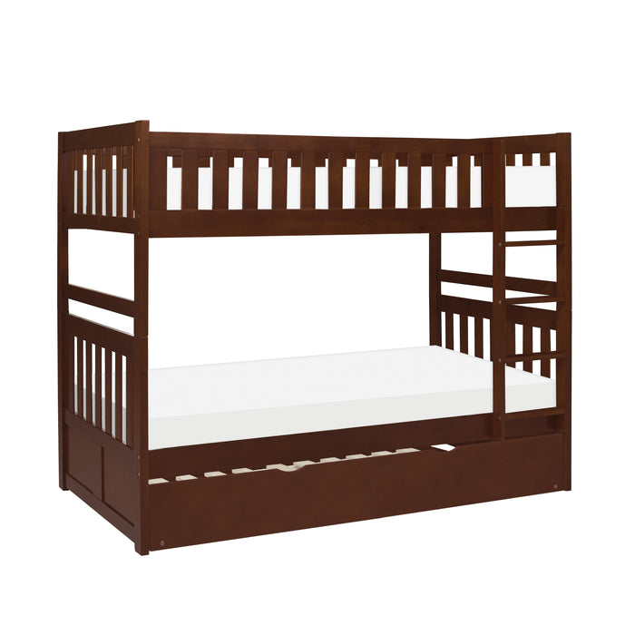 Rowe (4) Twin/Twin Bunk Bed with Twin Trundle in Cherry - B2013DC-1*R
