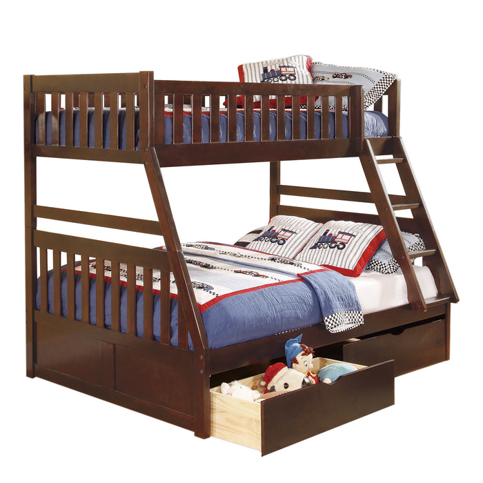 Rowe (4) Twin/Full Bunk Bed with Storage Boxes in Cherry - B2013TFDC-1*T