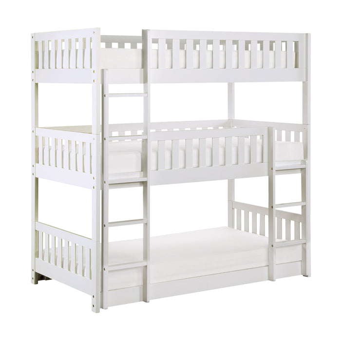Galen (3) Triple Bunk Bed in White - B2053TTTW-1*