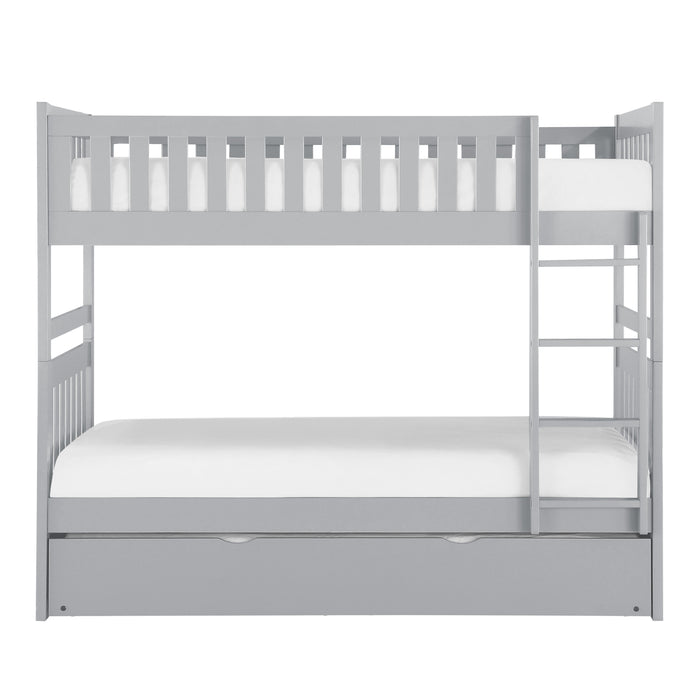 Orion (4) Twin/Twin Bunk Bed with Twin Trundle in Gray - B2063-1*R