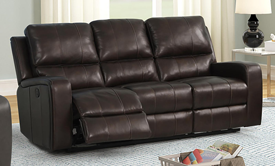 New Classic Furniture Linton Sofa with Dual Recliner in Brown