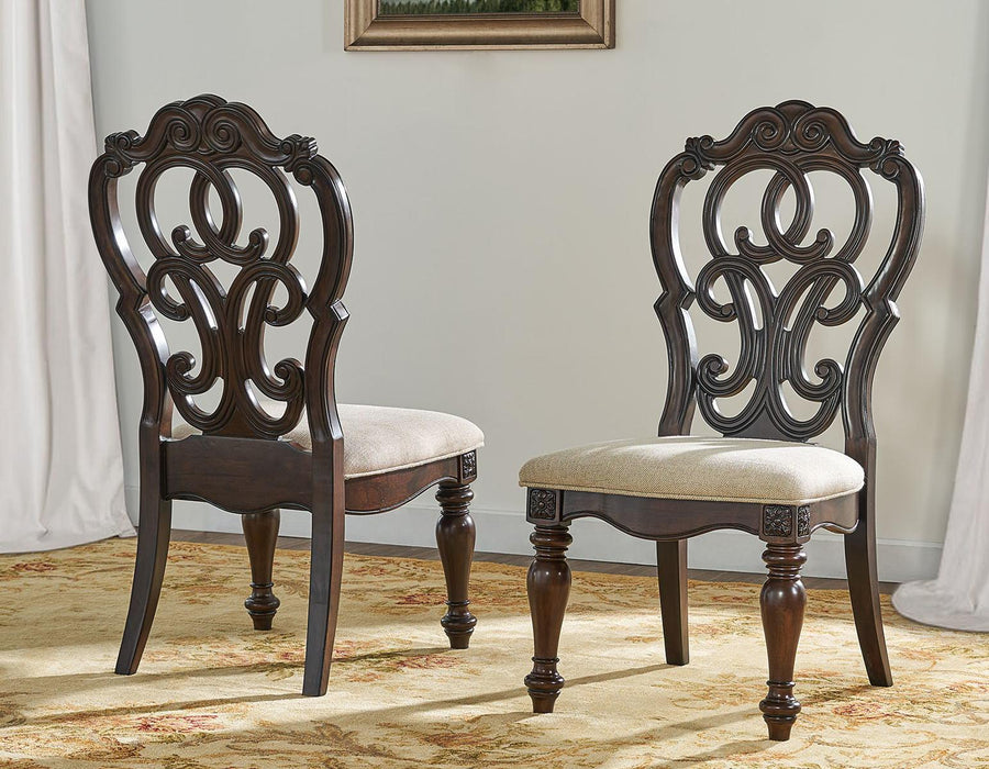 Steve Silver Royale Side Chair in Brown Pecan (Set of 2)
