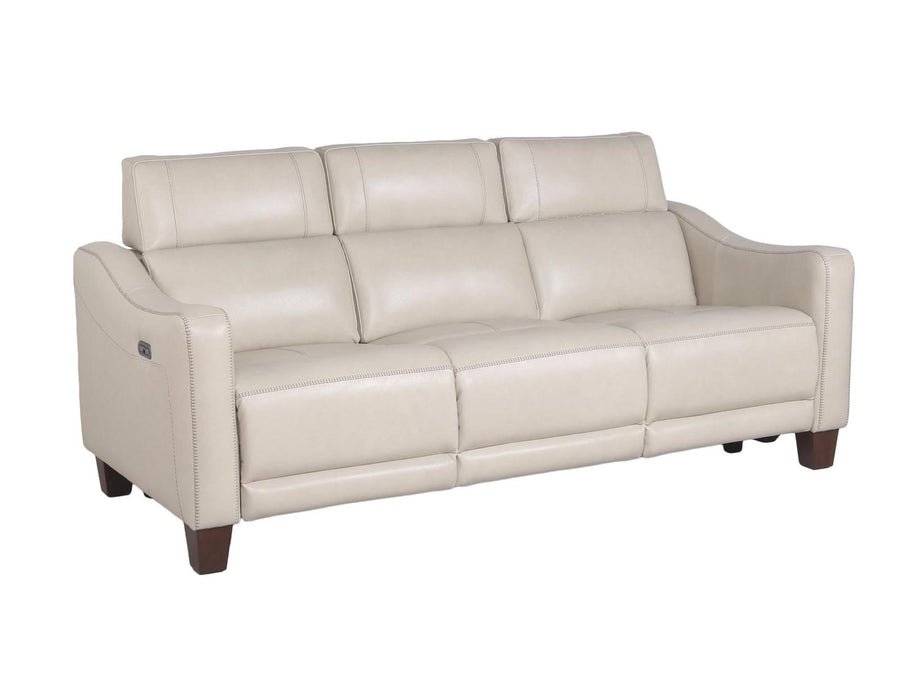 Steve Silver Giorno Dual Power Leather Sofa in Ivory