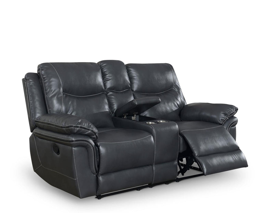 Steve Silver Isabella Manual Reclining Console Loveseat in Grey
