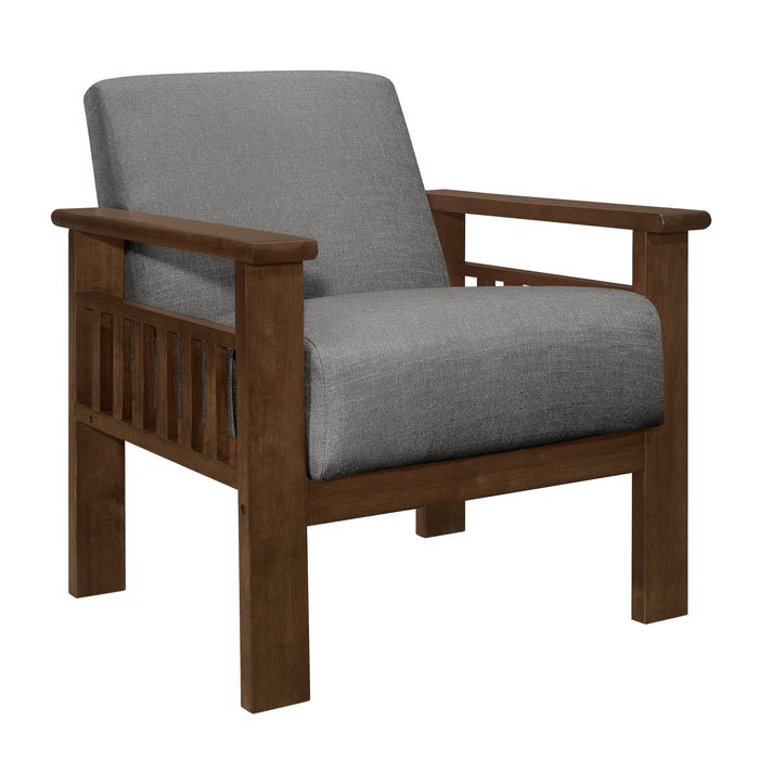 Helena Accent Chair with Storage Arms in Gray - 1048GY-1