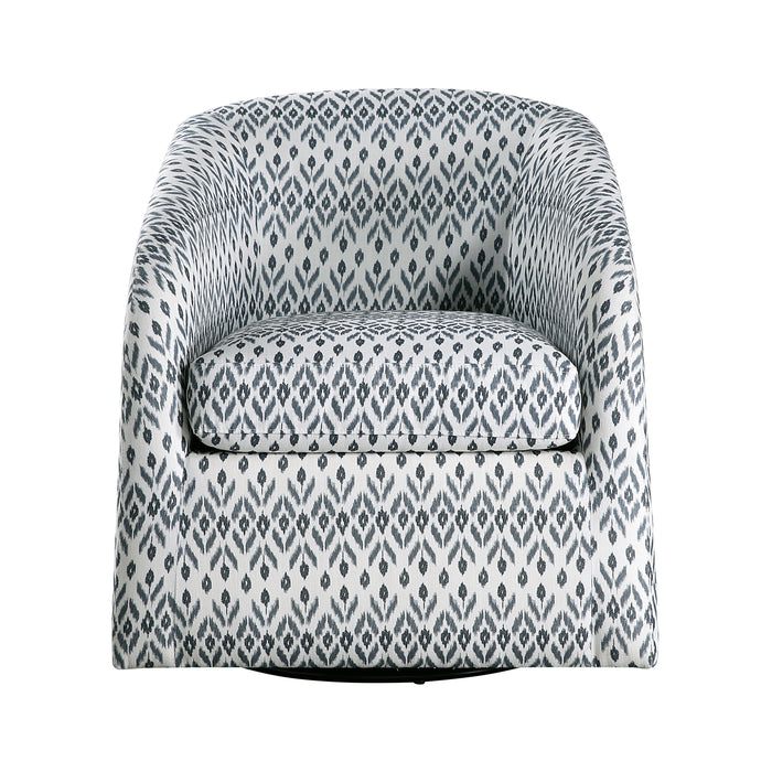 Augustine Swivel Chair in Blue/White - 1244-1