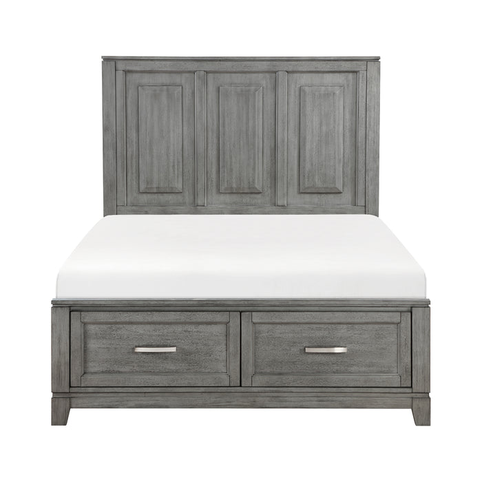 Garretson Full Platform Bed with Footboard Storage in Gray - 1450F-1