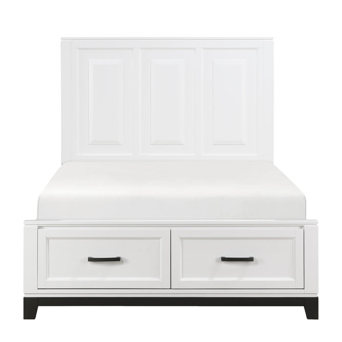 Garretson Full Platform Bed with Footboard Storage in White - 1450WHF-1