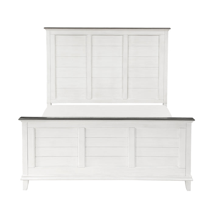 Chesterton (3) Eastern King Bed in Brown/White - 1463K-1EK*