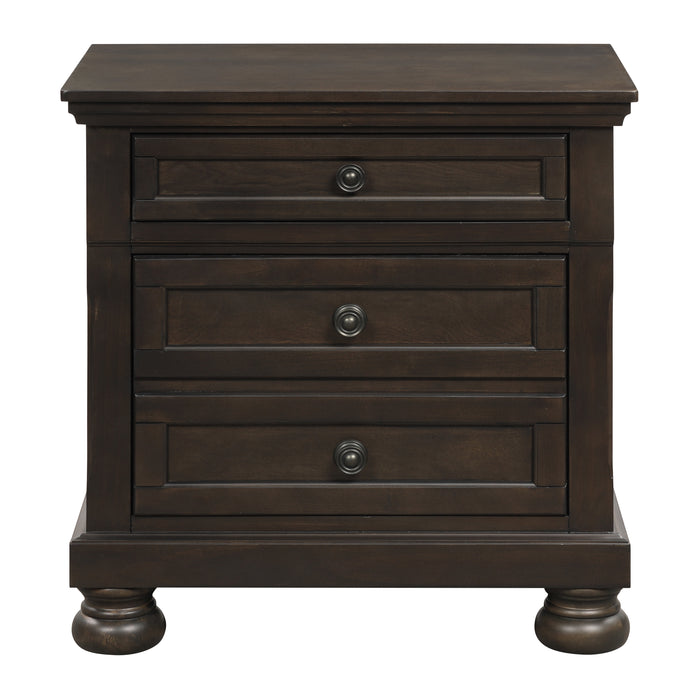 Begonia Nightstand with Hidden Drawer in Gray/Brown - 1718GY-4