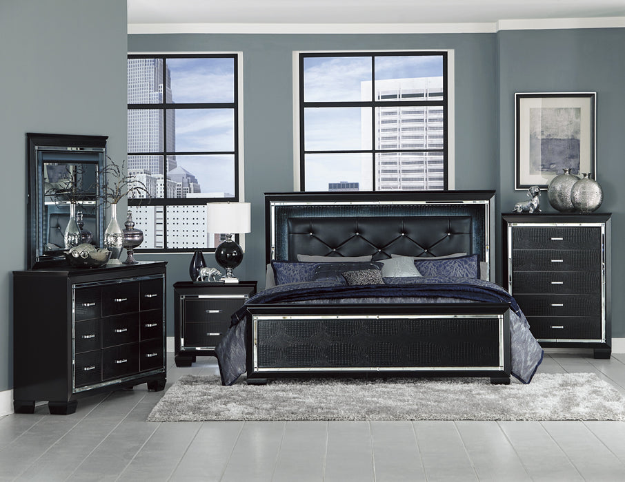 Allura (3)Queen Bed, LED Lighting in Black/Transparent - 1916BK-1*