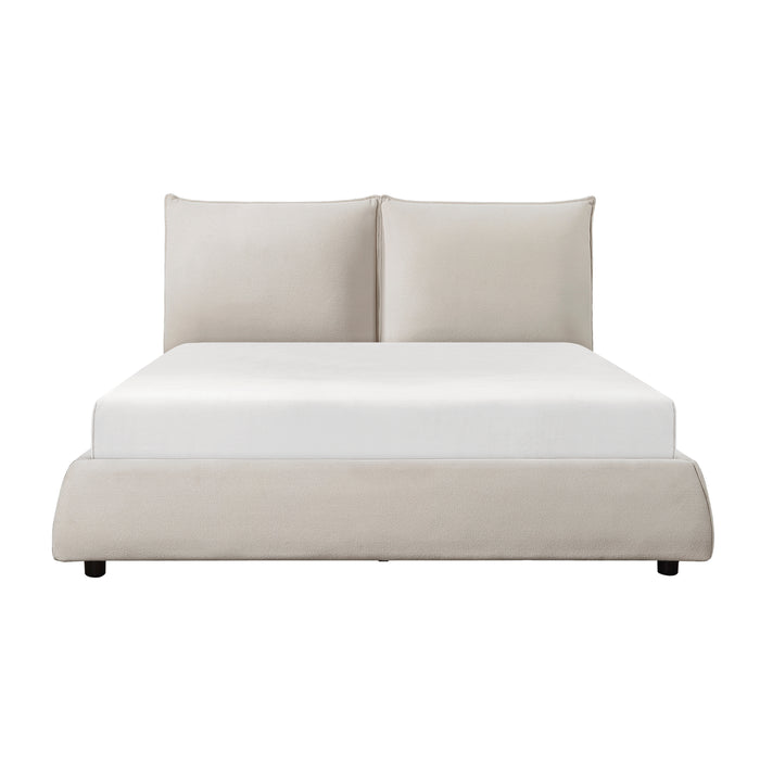 Linna Queen Platform Bed in Beige - 1930-1