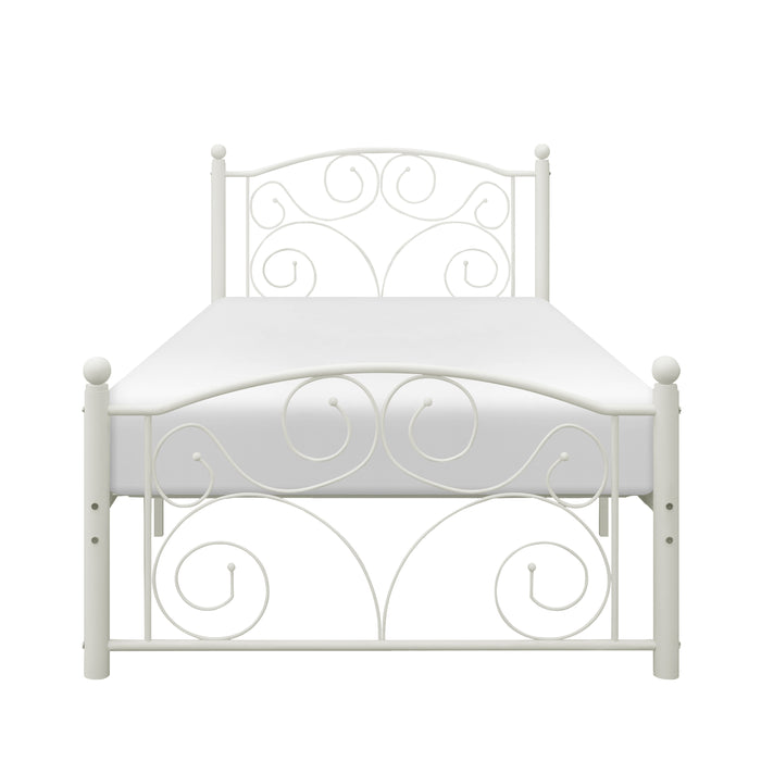 Pallina Twin Platform Bed in White - 2021TW-1