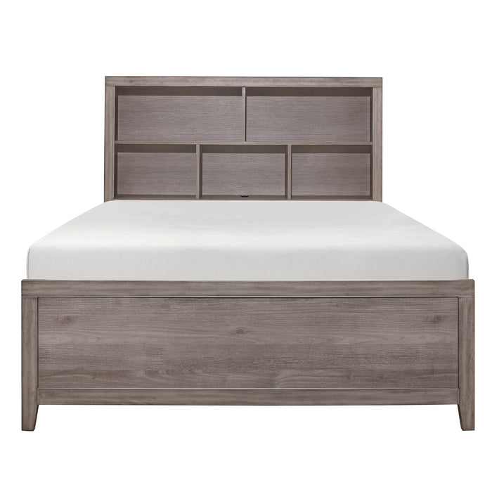 Woodrow Queen Platform Bed in Gray - 2042NB-1