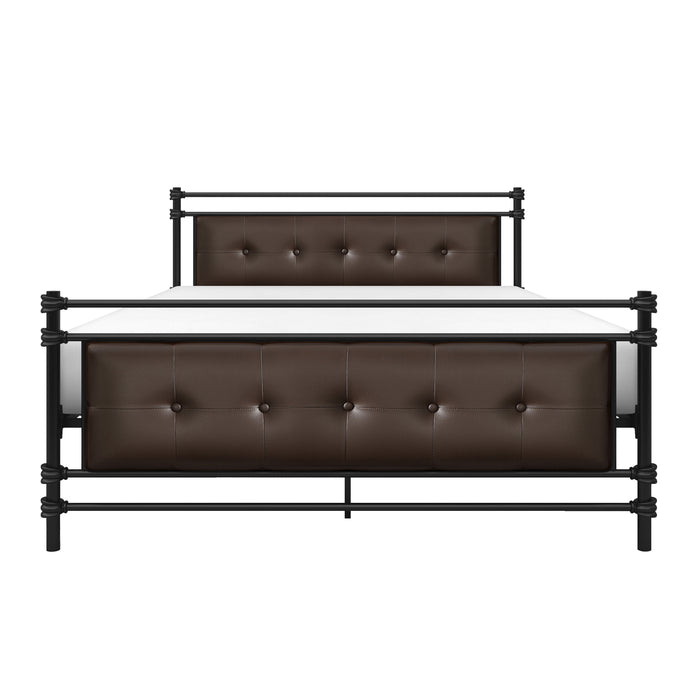 Jayla Full Platform Bed in Brown/Black/Metal - 2050F-1