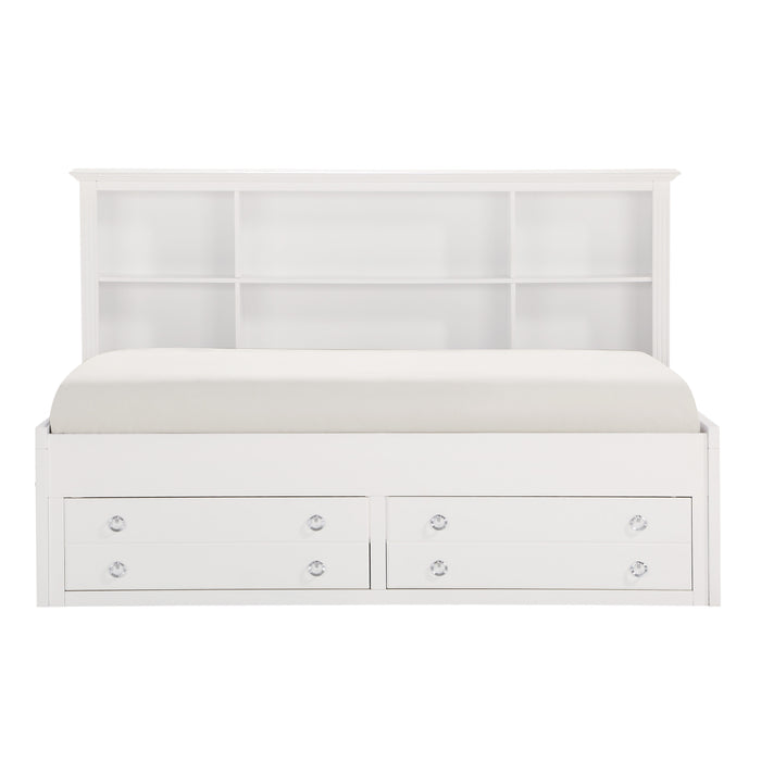 Meghan Twin Lounge Storage Bed in White - 2058WHPRT-1