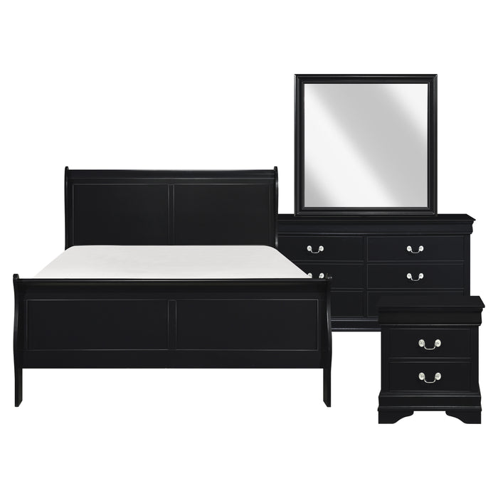 Mayville 4pc set (QB+NS+DR+MR) in Black - 2147BK-1*4