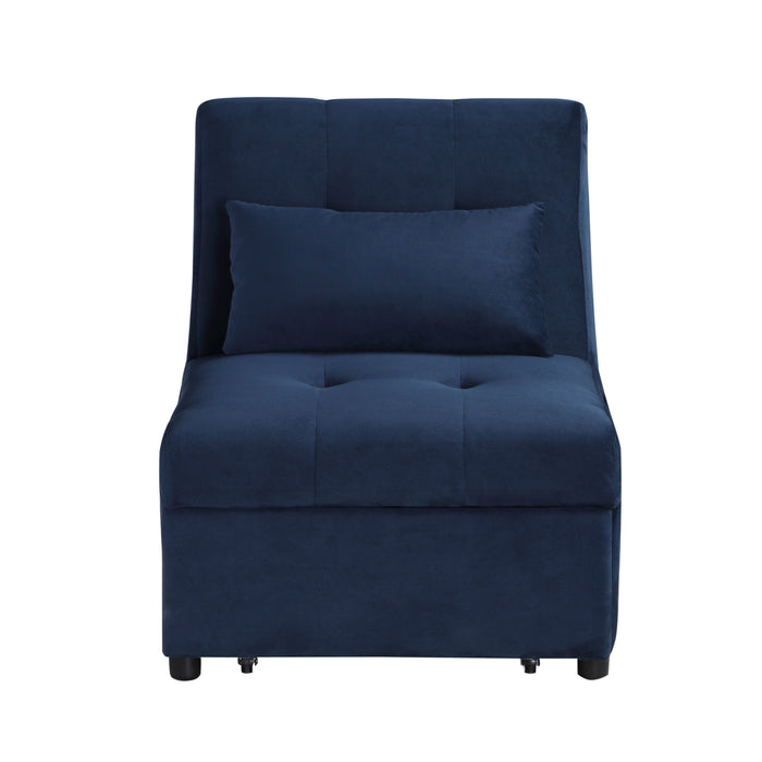 Garrell Lift Top Storage Bench with Pull-out Bed in Blue - 4615-F1